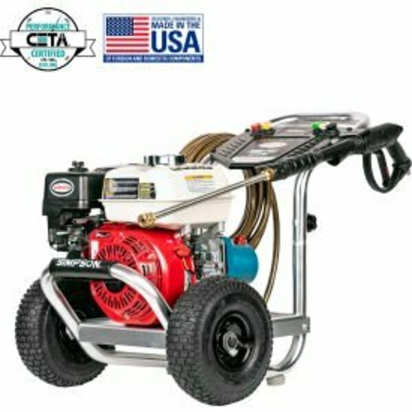 Fna Group Simpson® Gas Pressure Washer W/ Honda GX200 Engine, 3400 PSI, 2.5 GPM, 5/16" Hose 60735